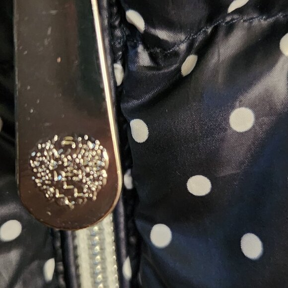 Vince Camuto Navy Polka Dot Full Zip Down Puffer Vest Size M - Picture 5 of 7
